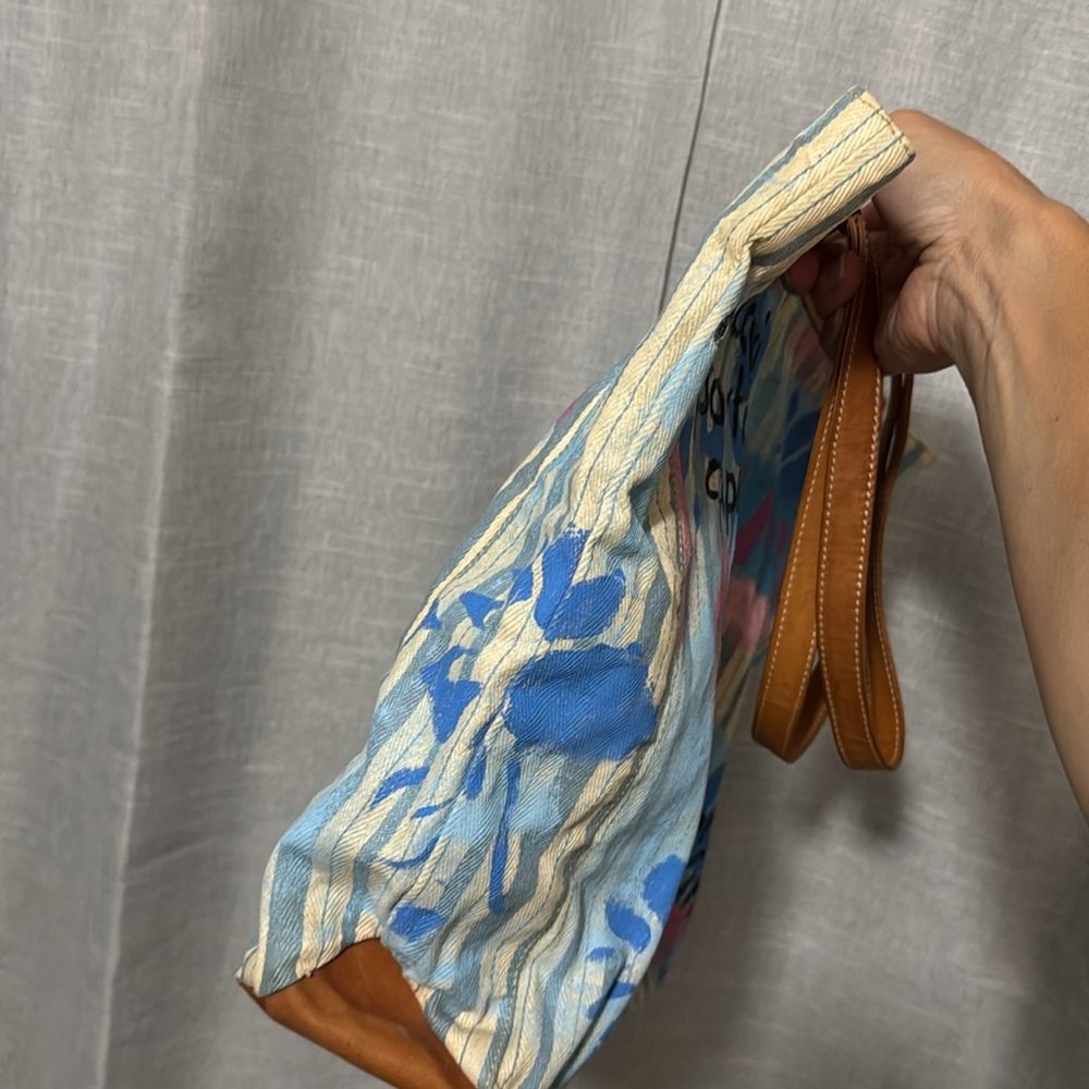 One of a Kind Tina Cantini Tote-Canvas/Leather-Capri/Portofino Themed-Blue - Picture 16 of 17